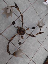 Lampadario ferro e vetro
