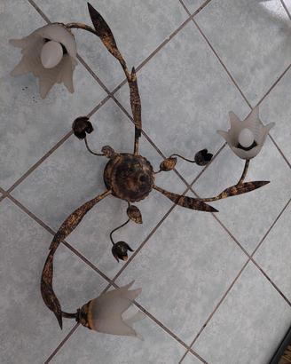 Lampadario ferro e vetro