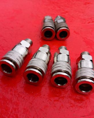 6 raccordi pneumatici in metallo