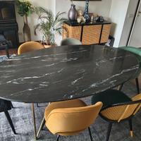 Tavolo vero marmo e sei sedie Maison du monde