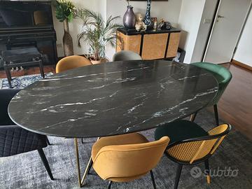 Tavolo vero marmo e sei sedie Maison du monde