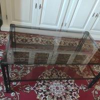 Tavolino 104x54 altezza 44 - 2 piani in cristallo