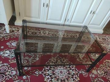 Tavolino 104x54 altezza 44 - 2 piani in cristallo