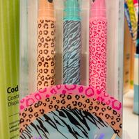 Colourbook - Set 3 evidenziatori con stampino