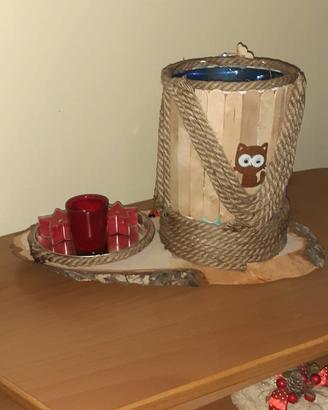 Vaso d'arredo + portacandele