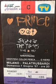 Biglietto Concerto Prince Milano 1987