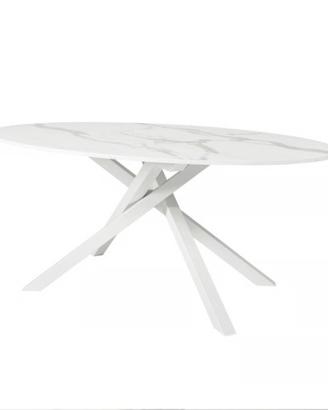 Tavolo Ikea effetto marmo bianco e grigio