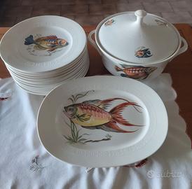 Servizio da pesce Monopoli in porcellana