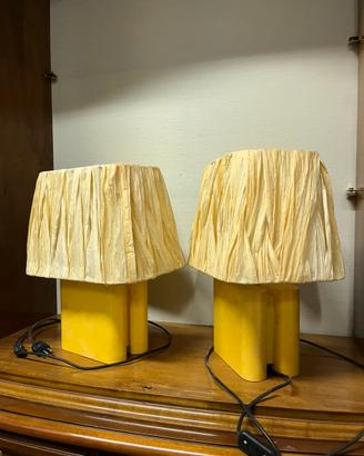 Coppia di lumi anni ‘70 decorati a mano