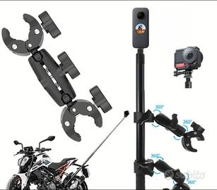supporto con morsetto per asta insta360 x5 x4 x3 