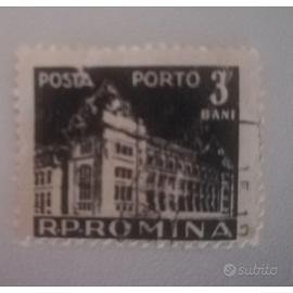 Francobollo Posta Porto 3 Bani R. P .Romina