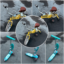 Bicicletta 3-8 anni . Monopattino da 2 fino 55 kg