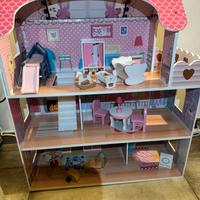 Casa delle bambole in legno 3 piani