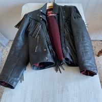 Giacca di pelle nera anni 80-90