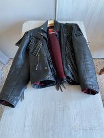 Giacca di pelle nera anni 80-90