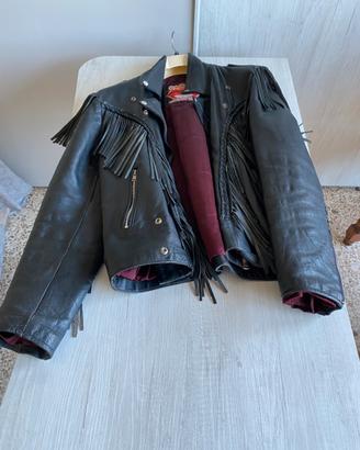 Giacca di pelle nera anni 80-90