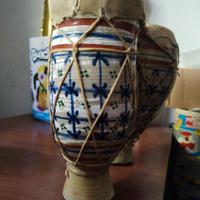 Bongo ornamentale a due tamburi in ceramica