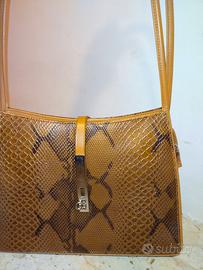 borsa semirigida disegno PITONATO MARRONE 