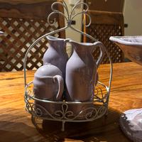 Alzatina porta torta o biscotti e set oliera