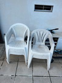 Set da 10 sedie in plastica da giardino