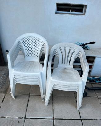 Set da 10 sedie in plastica da giardino