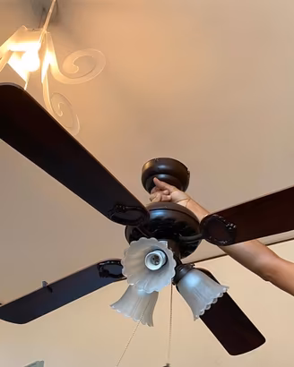 Lampadario-Ventilatore soffitto con telecomand