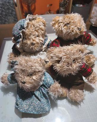 Set di famiglia orsetti N 4  peluche Vintage 