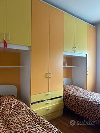 Armadio con 2 letti singoli a incasso – 4 moduli