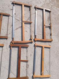 Varie seghe a telaio antiche