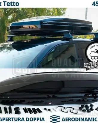 Box Tetto Auto 450 Litri Baule PORTABAGAGLI Nero
