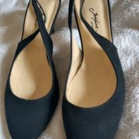 Scarpe con cinturino posteriore 37 nere tessuto