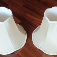 Coppia di paralumi in tessuto beige