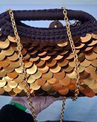 Borsa clutch con paillettes 