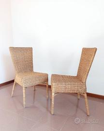 6 sedie in vimini intrecciato 
