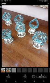 Portatovaglioli Vintage Vetro di Murano e Argento