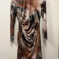 Vestito manica lunga fantasia astratta