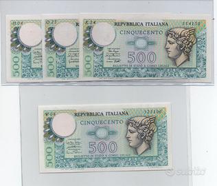 Serie l. 500 mercurio 3 date + serie sostitutiva