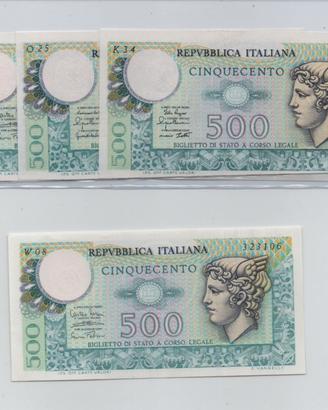 Serie l. 500 mercurio 3 date + serie sostitutiva