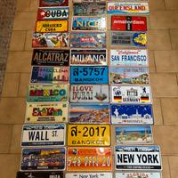 Targhe in metallo decorative citta del Mondo Varie