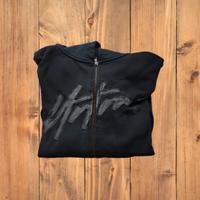 Felpa con zip e cappuccio YourTurn – Nera – Taglia