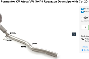 DOWNPIPE RAGAZZON 50.0948.80 PER GOLF MK8 R S3 8Y