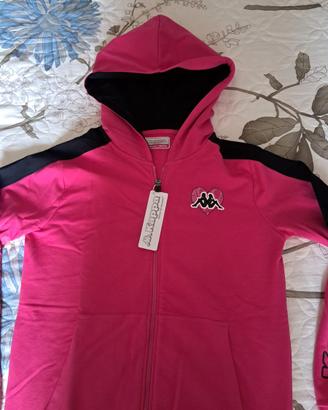 Maglia Felpa Kappa fucsia con cappuccio 16 Anni Nu