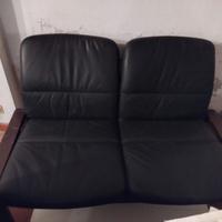 Divanetto più poltrona in vera pelle