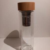 thermos borraccia vetro trasparente con infusore