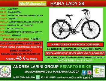 WORLD DIMENSION HAIRA LADY 28 pronta consegna 