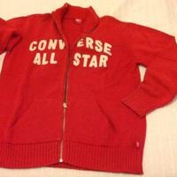 Felpa rossa converse, scritte bianche