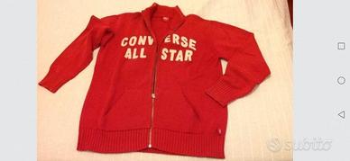 Felpa rossa converse, scritte bianche