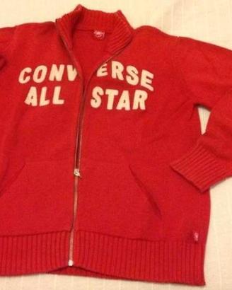 Felpa rossa converse, scritte bianche