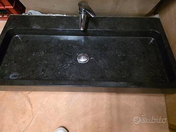 Lavabo bagno in pietra naturale nero