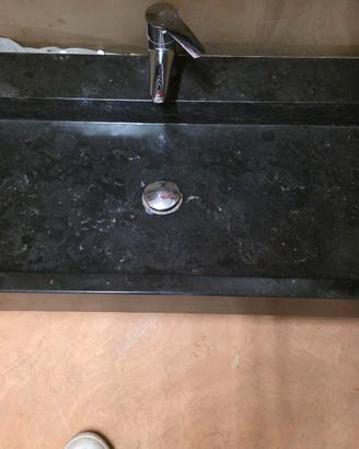 Lavabo bagno in pietra naturale nero